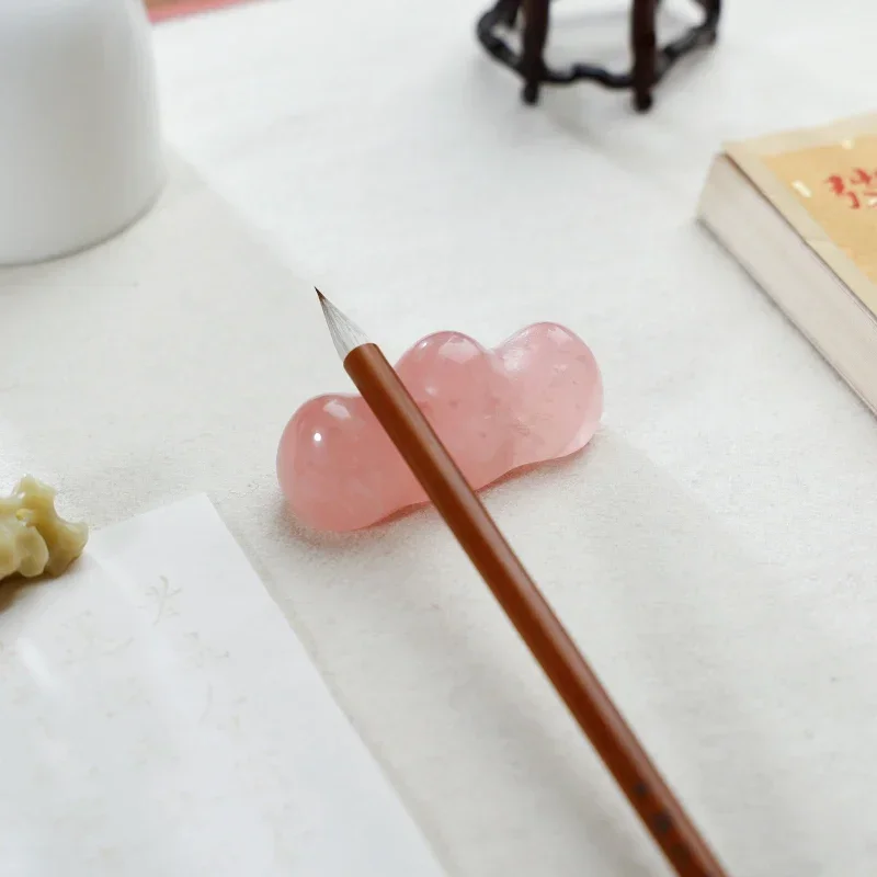 Tianren Crystal Brush Holder, Multifunctional Chinese Calligraphy Supplies, Jade Beginner Pen Holder, Desktop Decoration