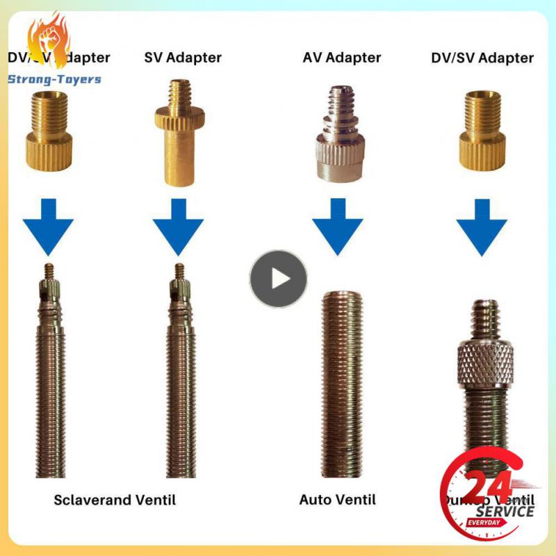 Valve Adapter Set Wheels Gas Nozzle Tube Tool SV AV DV Set Valve Adapter Pump Bike Accessories
