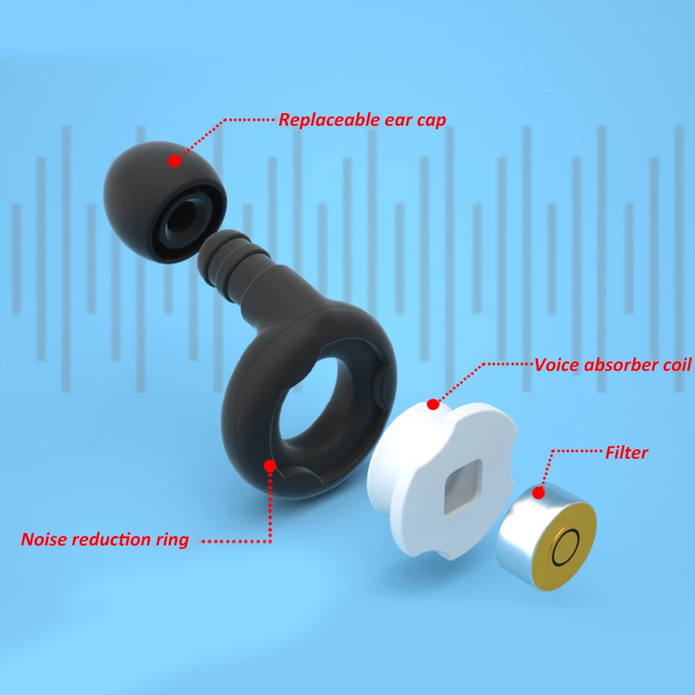 Sleep Noise Reduction Soft Silicone Reusable Waterproof Earplugs