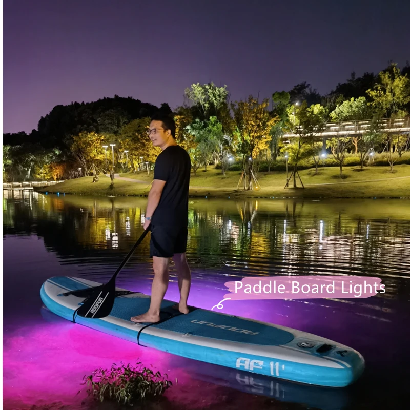 AddFun Cool Paddle Board Lights Waterproof Colorful Led Light for Standup Surfboard Aluminum Durable Paddle Board Accessories f01s fishing camera accessories 12 led night vision lights ip68 waterproof durable cables for ice ocean lake fishing camera