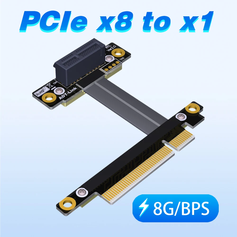 

PCI-E x8 to x1 extension cord is transferred to the extension cord 8x PCIe3.0 PCIe3.0x1 gen3 8G/bps High speed transmission