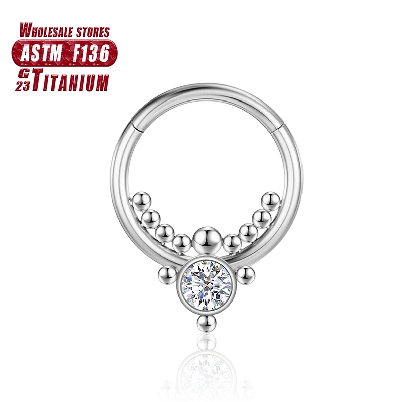 F136 Titan Septum Piercing Nasenringe Zirkon 16G Daith Ohrringe Knorpel Clicker Tragus Frauen und Männer Charmanter Körperschmuck – Detail 22