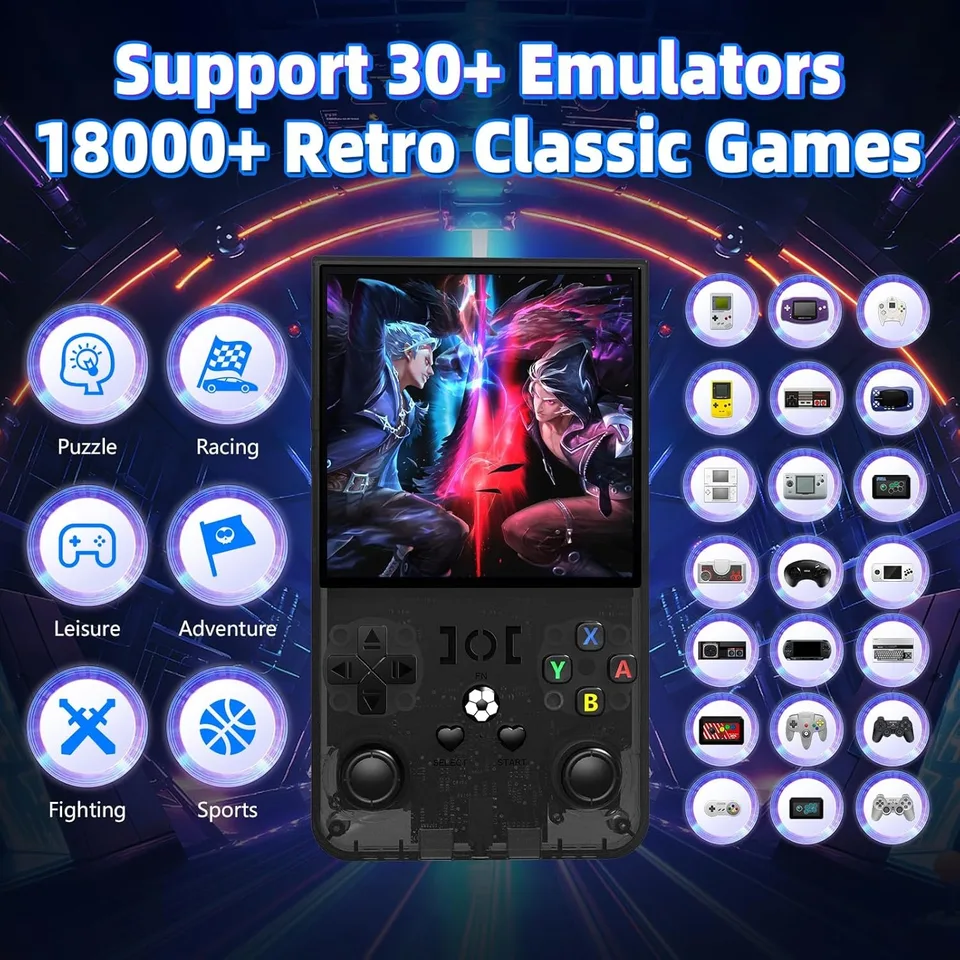 R36MAX Retro Handheld Game 4.0Inch IPS Screen Console 128GB Portable Pocket Video Player Supports 30+ Emulators_voghion.com