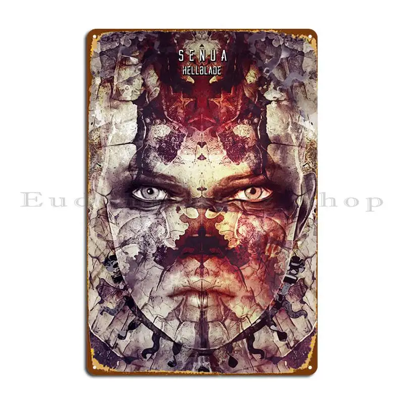 Hellblade Senua Face Metal Signs Cinema Club Wall Plaque Design Cinema Tin Sign Poster