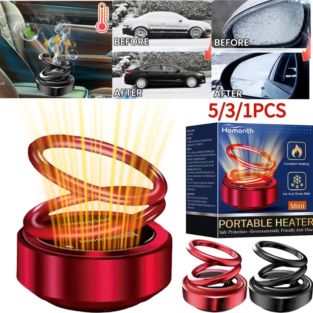 Portable Kinetic Molecular Heater Car Air Aromatherapy Double Ring Rotating  Solar Powered Car Perfume Diffuser Molecular Heater(Black)