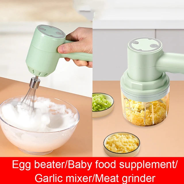 Wireless Food Mixer 3 Speed Handheld Electric Egg Beater Garlic Baking  Mixer Multifunctional Food Processor - AliExpress