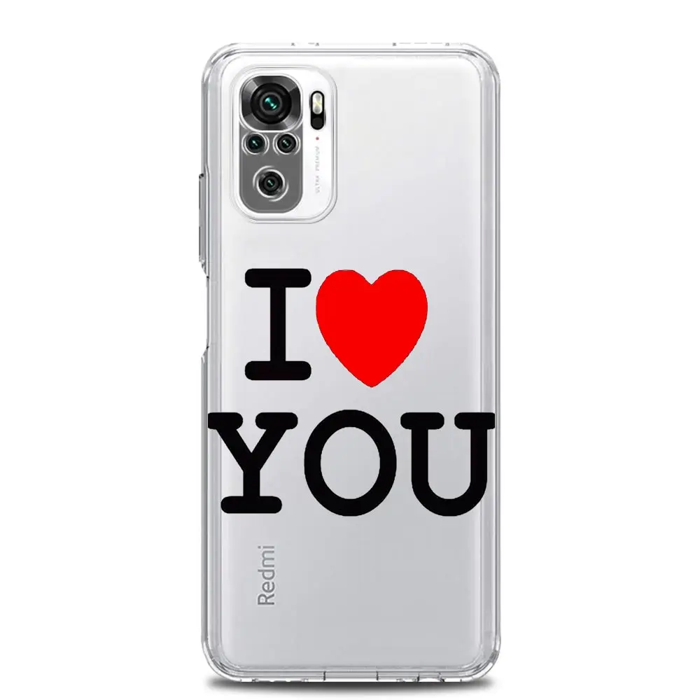 Clear Pink Heart I Love You Phone Case Cover