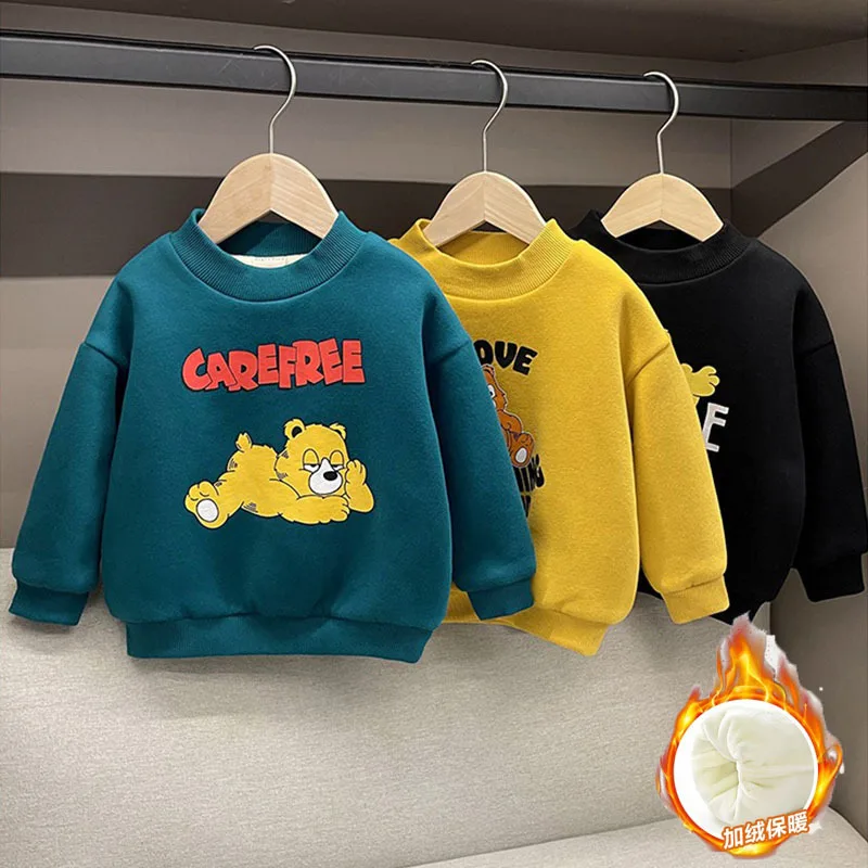

Winter Kids Warm Clothing Fall Boys Girls Sweatshirt Outfits Children Pullover Tops Sport Casual clothes