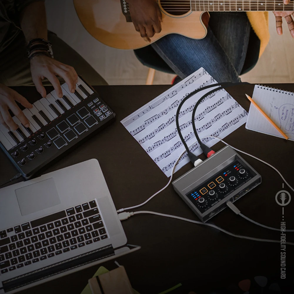 Q16 Professional Audio Interface for Recording Computer Free Drive USB External Sound Card for Pc Pro Audio Equipment