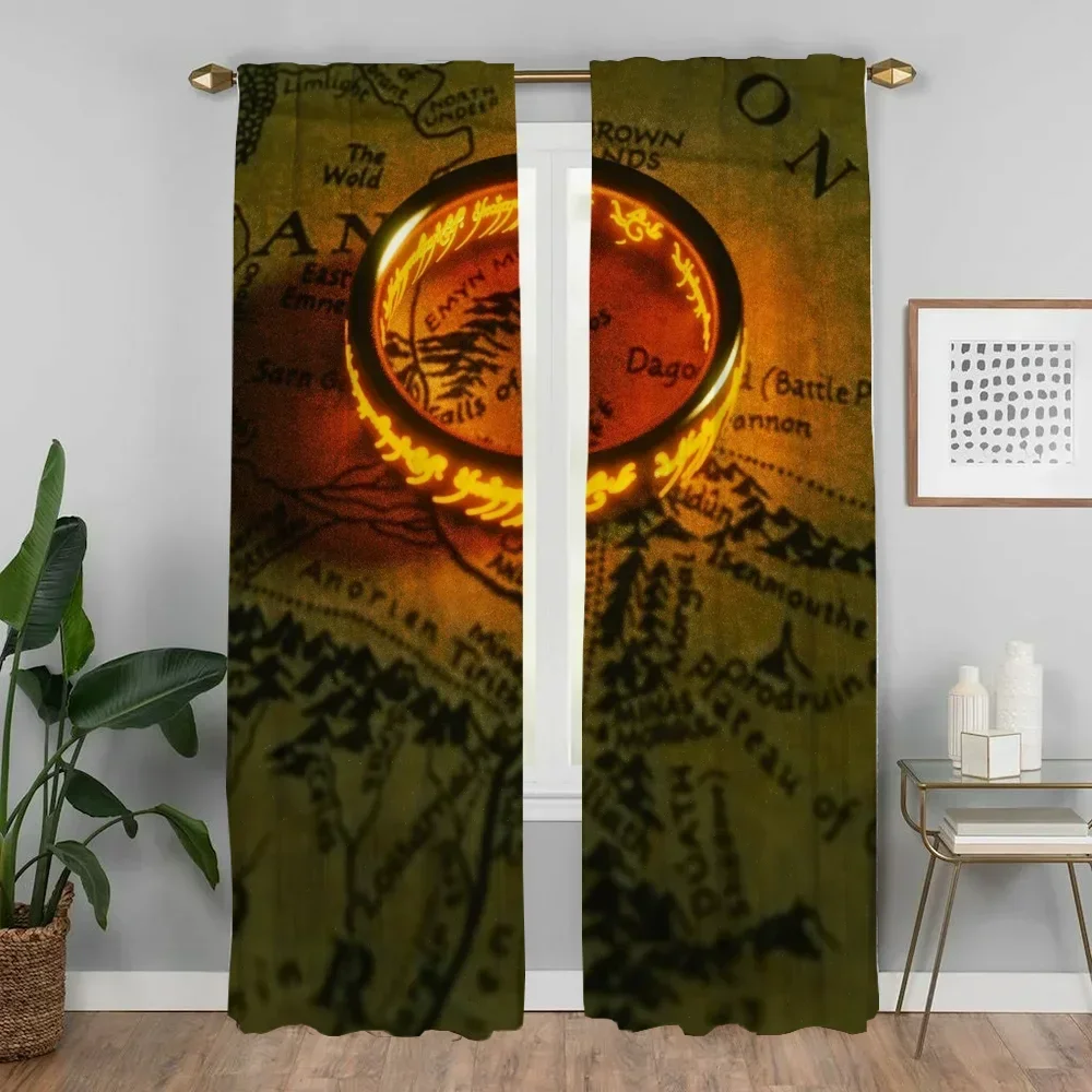 Kitchen Curtains 2 Pieces The Lord of the Rings Curtains Child Room Window Curtain Shades Partition Halloween Decoration Living 3