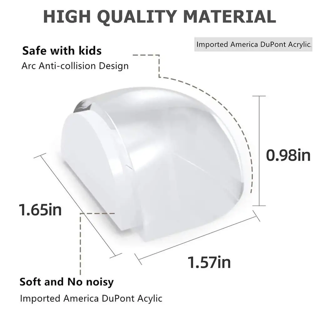 Door Stopper Acrylic Self Adhesive Anti-Collision Door Holders Catch Floor Mounted Nail-free Stops Protect Walls Furniture
