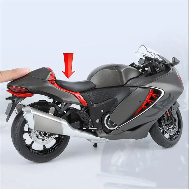 1:9 SUZUKI Hayabusa GSX-1300R Alloy Racing Motorcycle Model Diecast Metal Street Sports Motorcycle Model With Light Kid Toy Gift 4