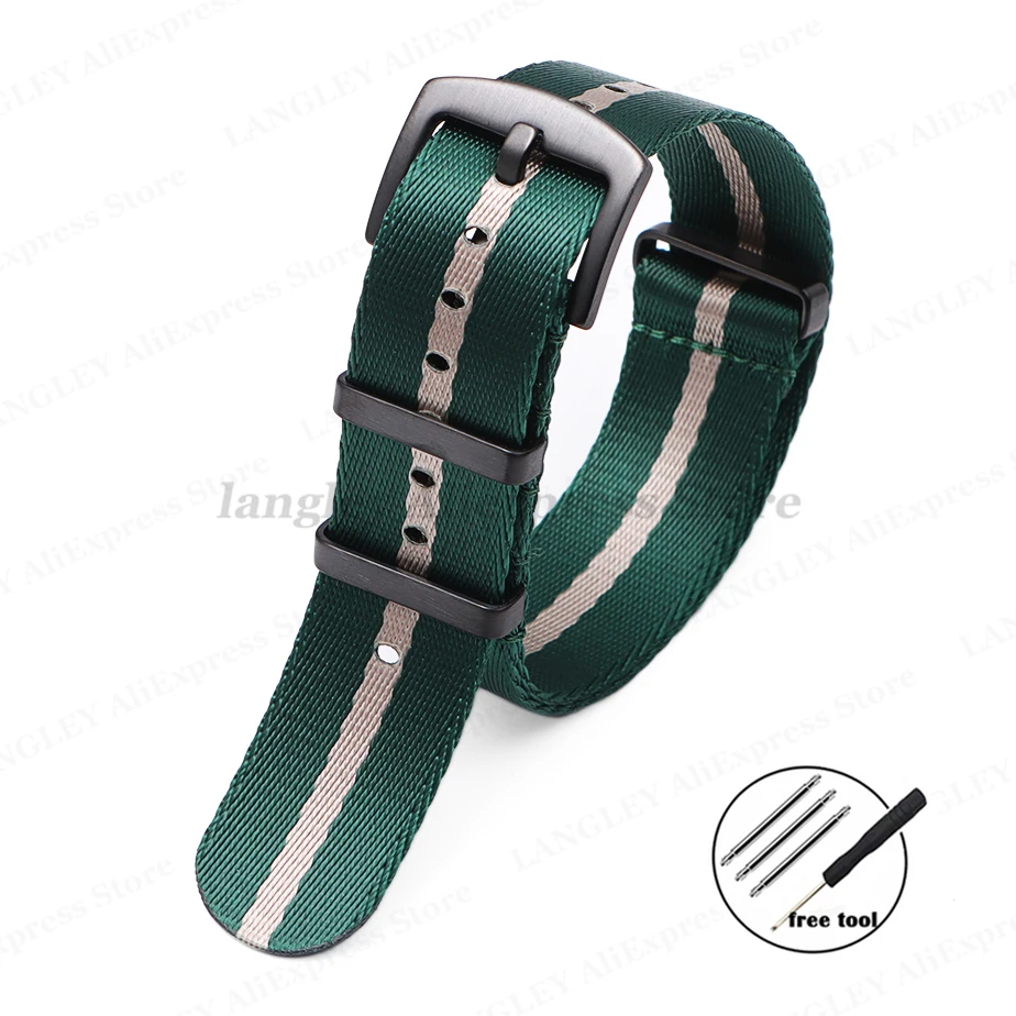 Premium Nylon Watch Strap with Black Ring Buckle - Universal Sports Band