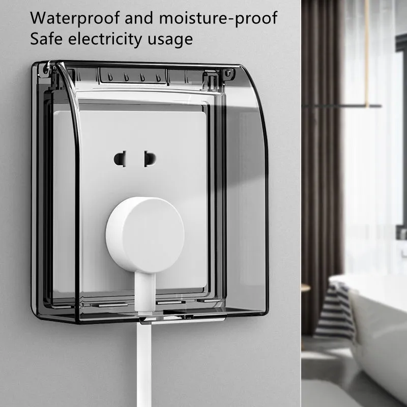 Model 86 receptacle waterproof cover Self-adhesive switch protective cover baby protective Bath receptacle splash box