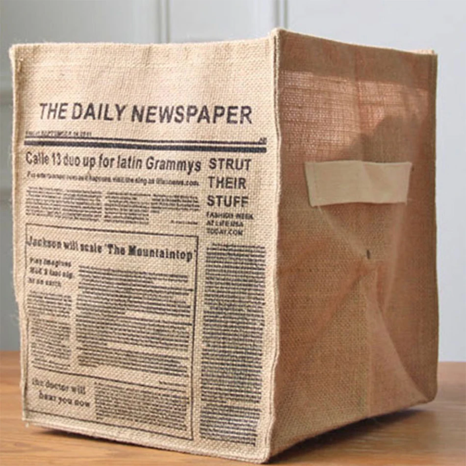 

Персонализированный Органайзер, складная Джутовая сумка для хранения, сортировка одежды и мелочей, портативная настольная организация для шкафов