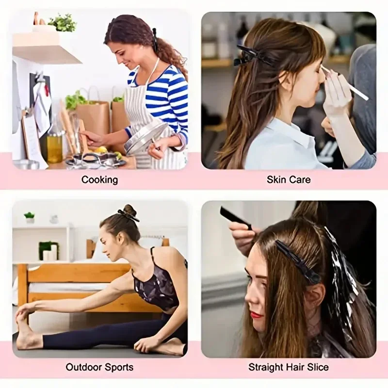 5pcs 악어 헤어 클립 플라스틱 미끄럼 방지 머리핀 블랙 핑크 내구성 헤어 클램프 헤어 스타일링 스타일링 액세서리 여성 남성