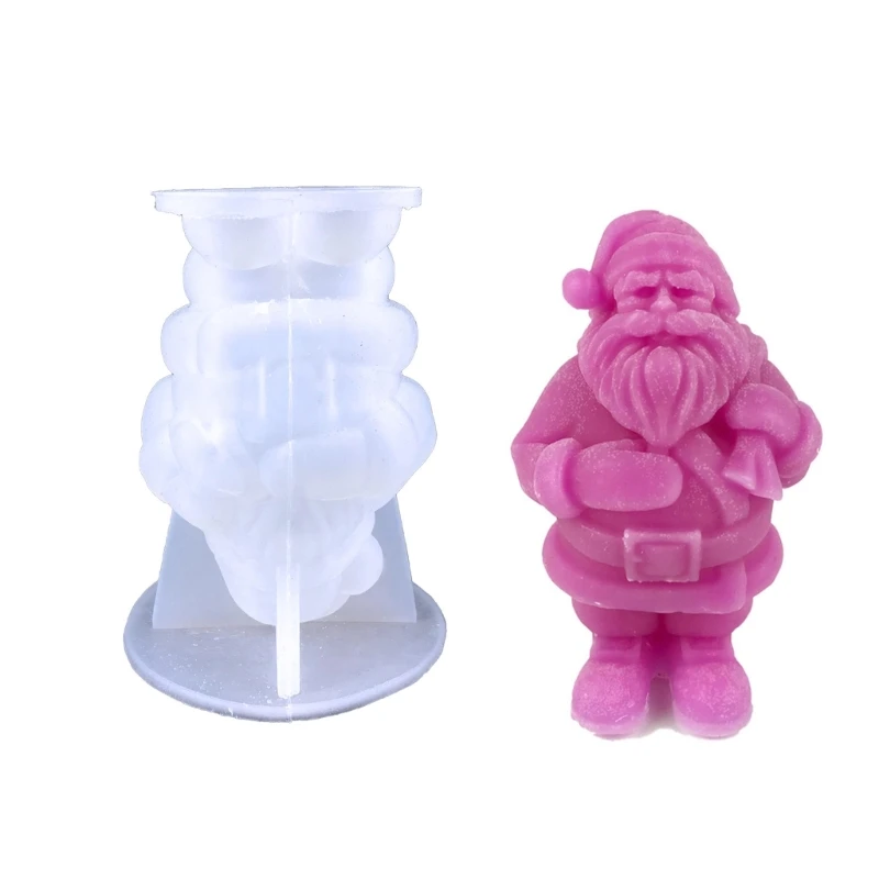 Santa Decor Silicone Mold Epoxy Resin DIY Ornaments Making Soap Plaster Candle Dripping Mold Home Decorations Dropship