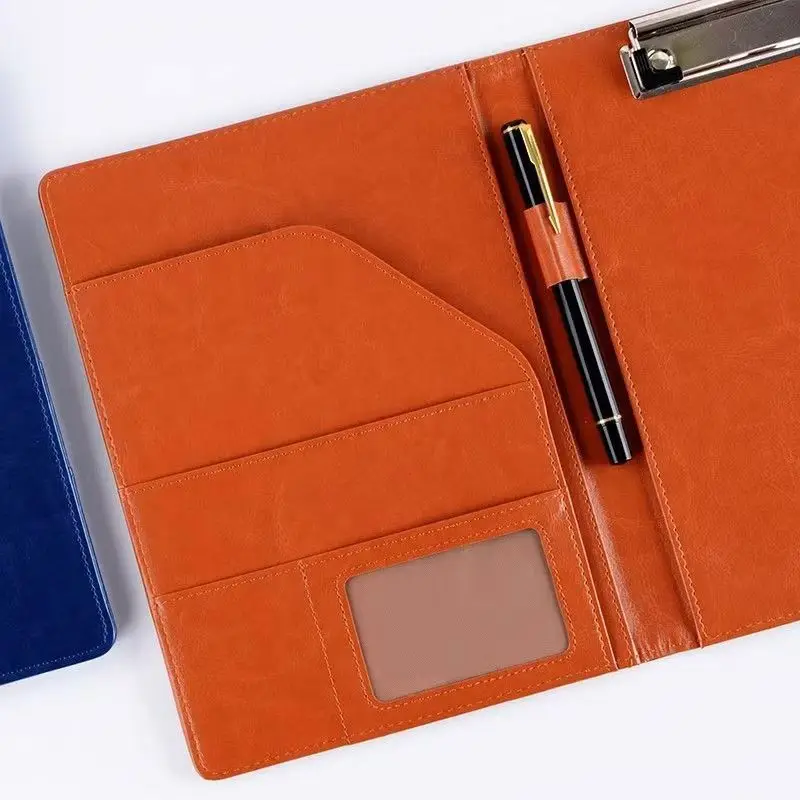 File Folders File Box Organizer A5 File Clipboard Man PU File Folder Portfolio Business Document Holder Metal Clipboard Pad Document Organizer Holder Office
