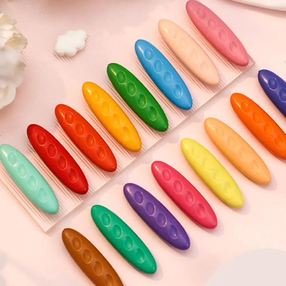 

12/24/36 Colors Plastic Crayon Do Not Dirty Hands Wax Pencil Peanut Shaped Oil Painting Stick Washable Erasable Painting Tools