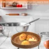 Wicker Bread Basket Foods Serving Plate Rattan Storage Table Decor Coffee Tray Light Brown 2