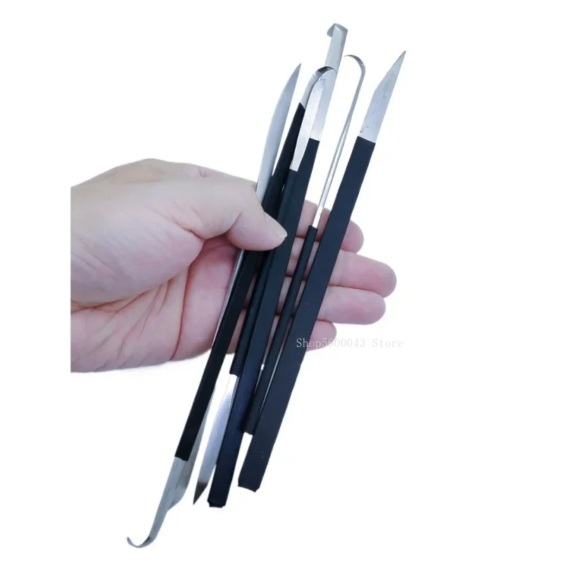 Pottery Tools Teapot Making Curved Mouth Knife White Steel Knife DIY Repair Blank Holes and Carvings Clay Sculpting Tools