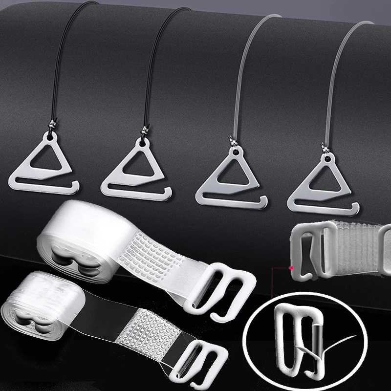 

Women Plastic Buckle Bra Straps Adjustable Transparent Silicone Elastic Belt Invisible Intimates Accessories