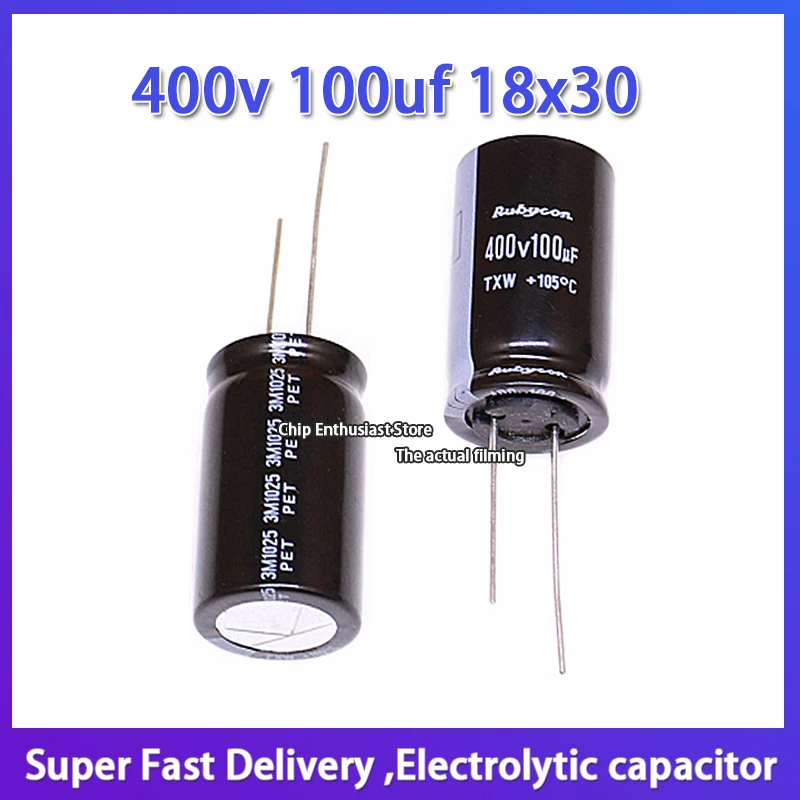 

Rubycon imported aluminum electrolytic capacitor 400v 100uf 18x30 ruby txw high frequency and long life