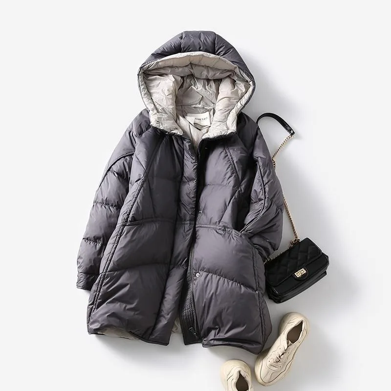 2023 New Women Down Jacket Winter Coat Female Short Parkas Slim Fit Thick Warm Outwear Hooded Leisure Time Versatile Overcoat