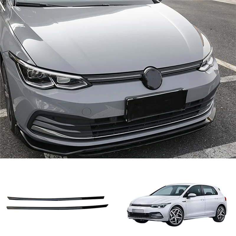 Car Glossy Black Front Bumper Mesh Center Grille Grill Molding Strips Cover Trim para-VW Golf 8 MK8 2021 2022