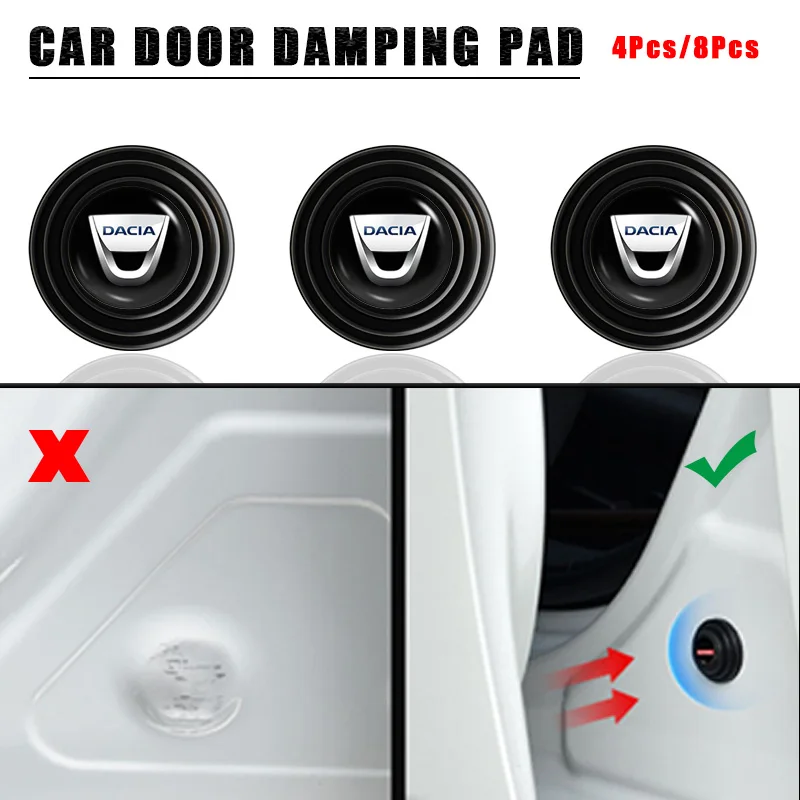 4/8Pcs Car Door Damping Pad Protection Stickers for Dacia Duster Dokker