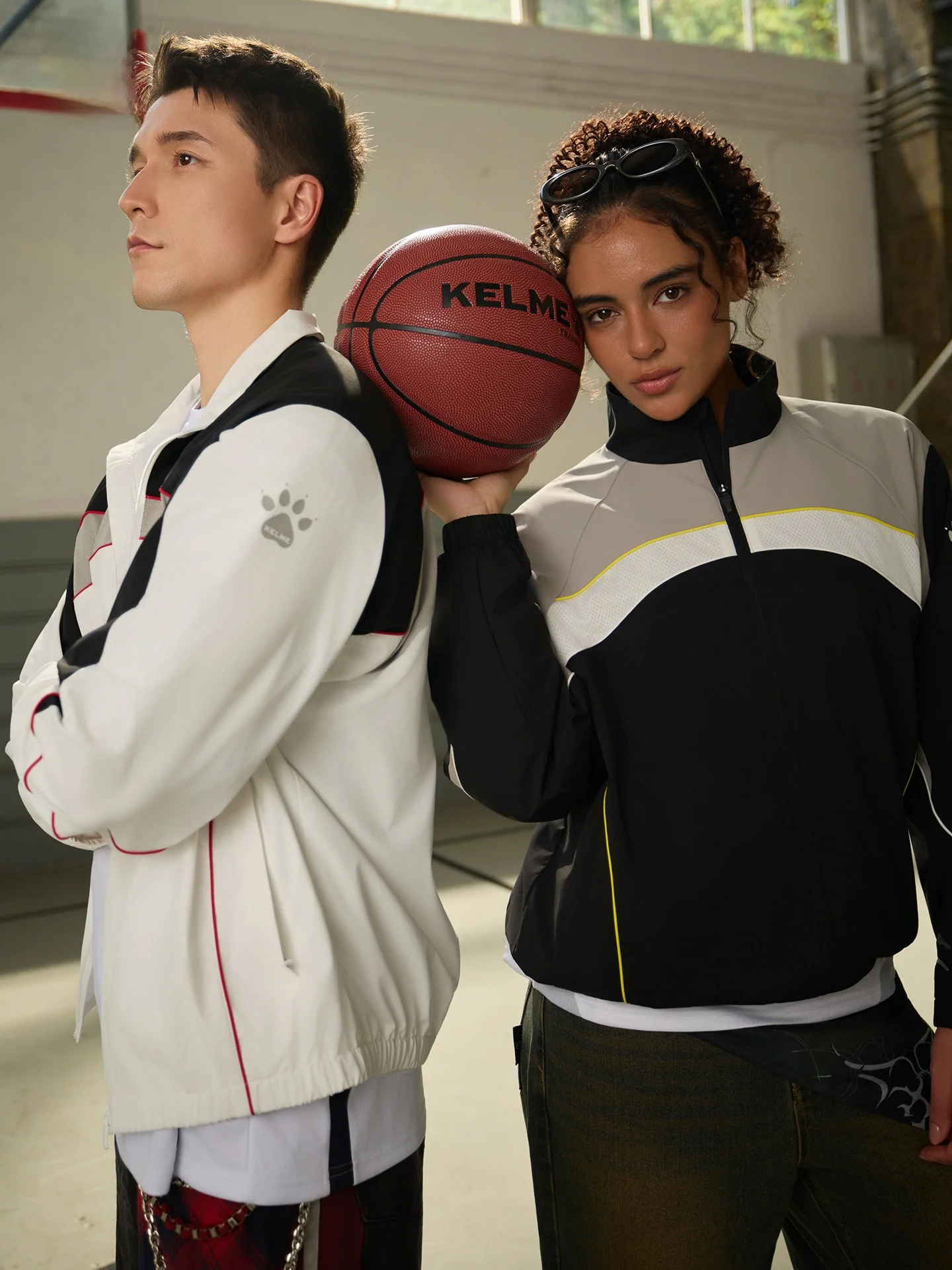 켈미 농구 시리즈 우븐 자켓 레트로 스탠드 칼라 컬러 블록 교복 스프링 2026 신상 남성 지퍼 자켓