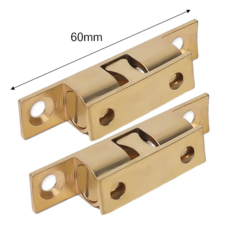 Uxcell 2-Pack Brass Double Ball Catch Latches – 50mm Gold Tone, For Cabinet & Closet Doors - View #4