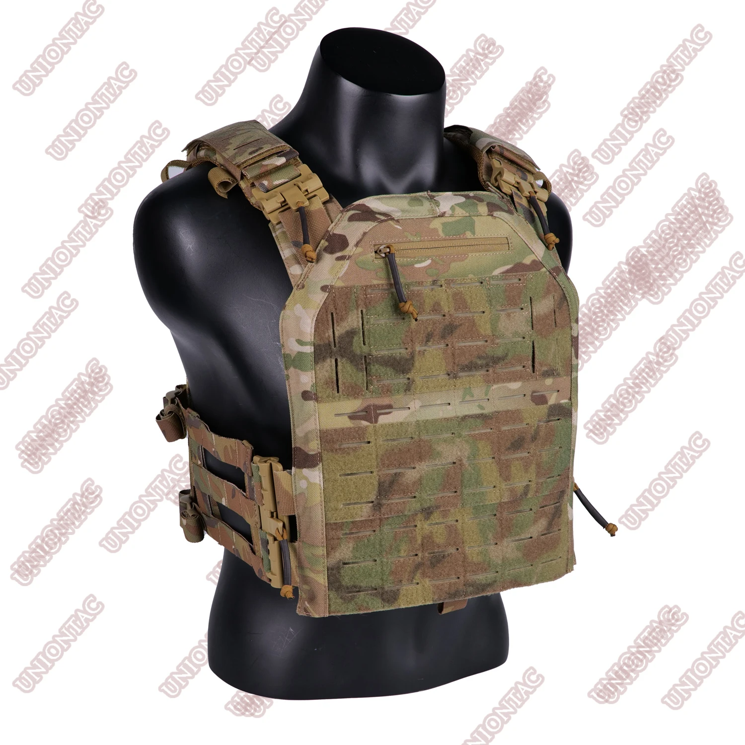 TWINFALCONS Tactical Hunting Vest With Quick Release - 1000D Nylon MOLLE System In Range Green