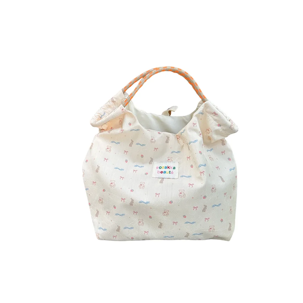 Borsa Tote in Tela con Stampa Cartoon in Rilievo, Grande Capacità, per Donne, Shopping, Lavoro e Uso Quotidiano - immagine 6