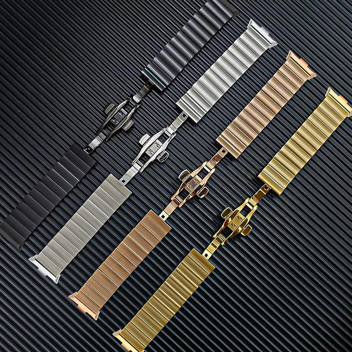 Stainless Steel Metal Bracelet Watchband - Premium Replaceable Business Strap