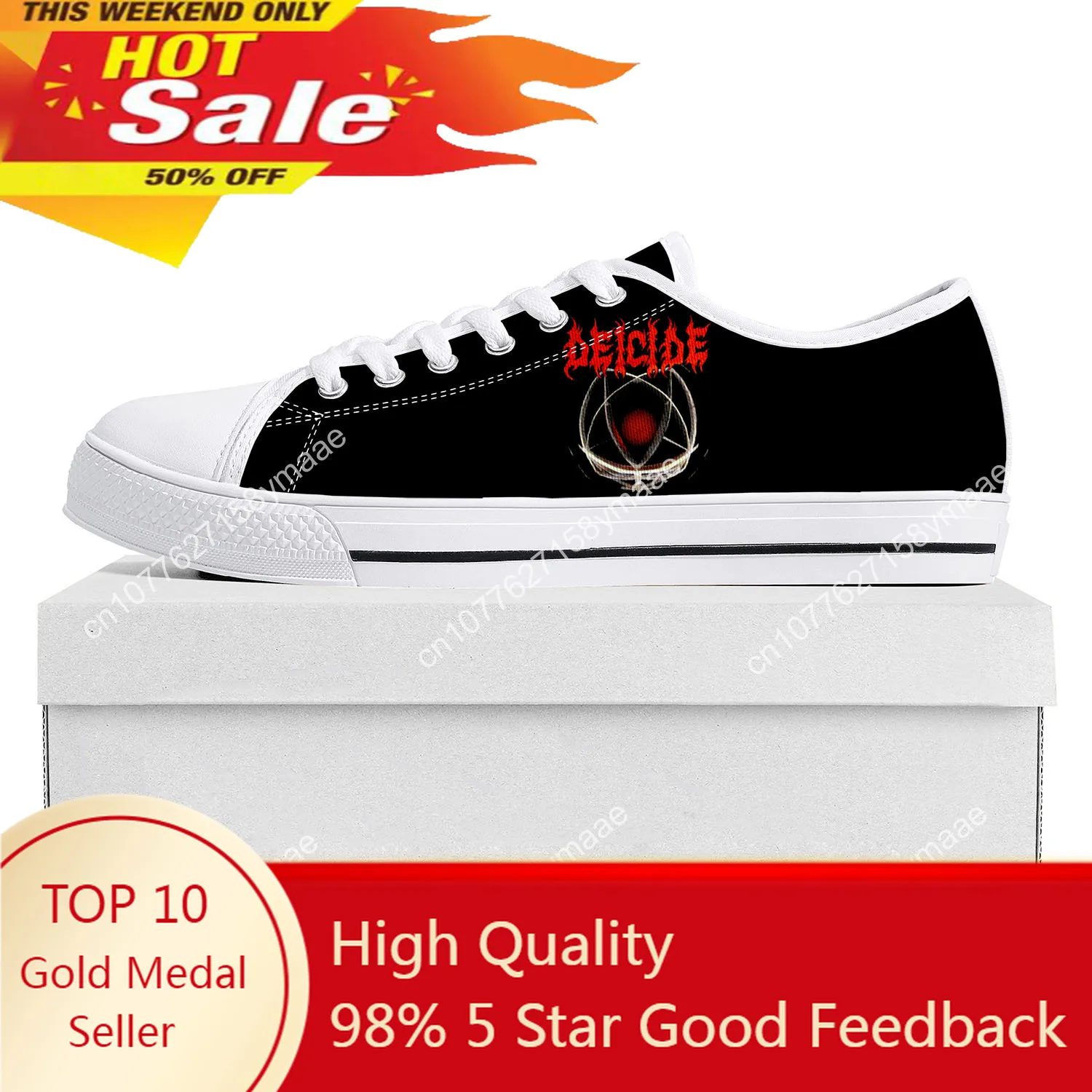 Deicide Rock Band Low Top Sneakers Uomo Donna Adolescente Tela Di Alta Qualità Legion Sneaker Scarpe Su Misura Personalizza Scarpa