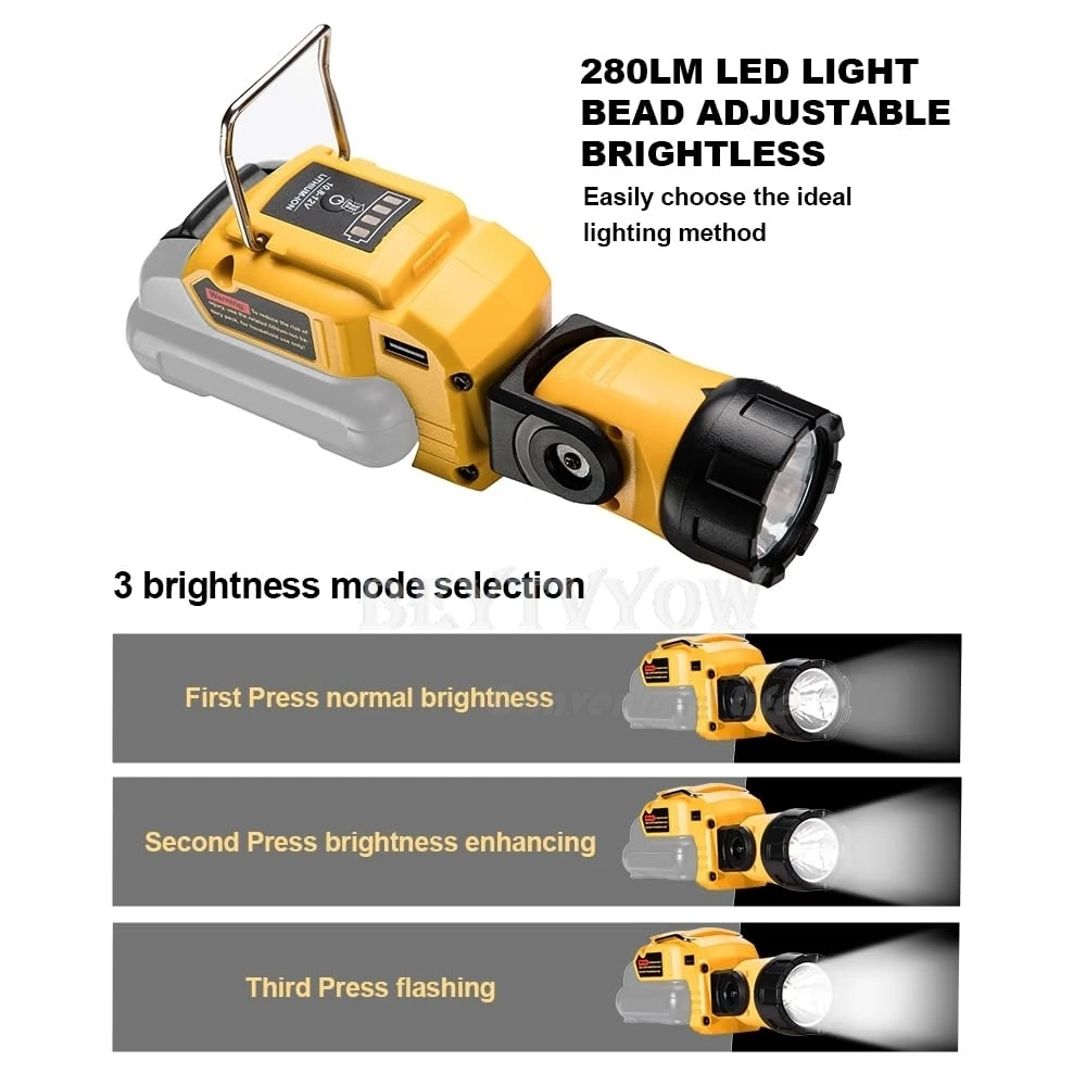 Cordless LED Work Light for Dewalt 12V Battery with Powerful Magnet 280LM Portab
