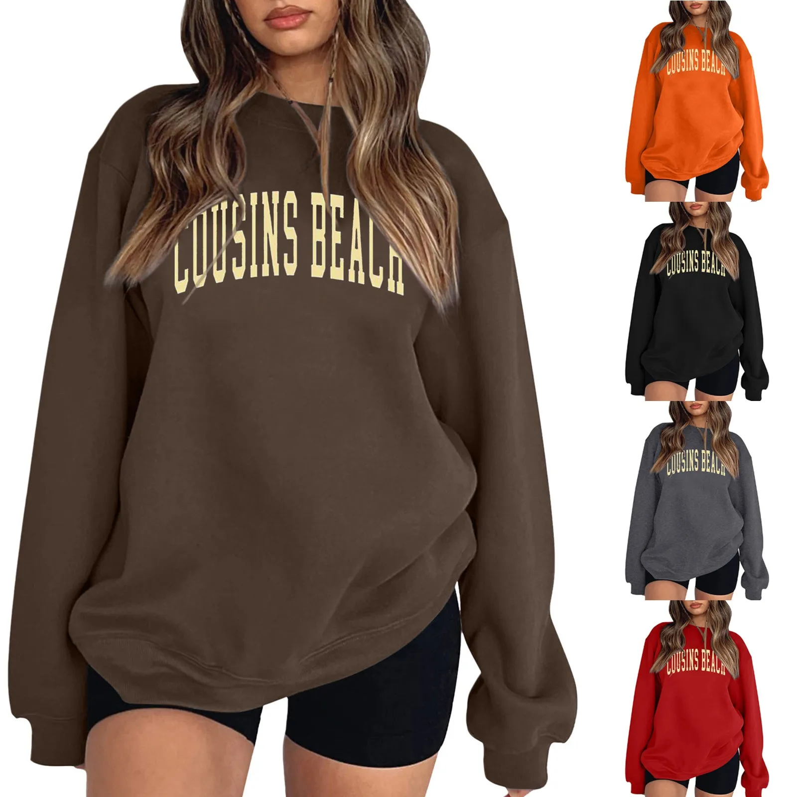 

Loose Sweatshirt For Women Fleece Long Sleeve Halloween Crewneck Casual Pullover Top Basic Pullover Top Ethnic Retro