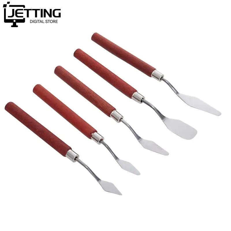 

5Pcs Stainless Steel Artist Painting Palette Knife Spatula Oil Painting Paint Art Craft Metal Spatula Set Perfect Practical