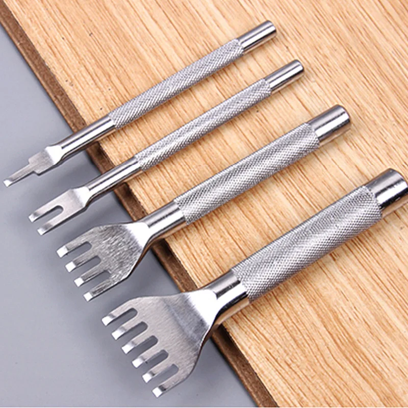 4Pcs/set of 4mm leather punch suture chisels set interval punching