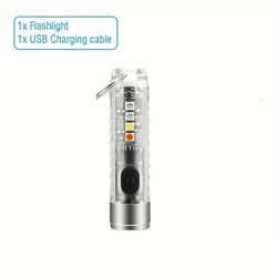 Rechargeable Mini Keychain Flashlight with 10 Modes and Magnetic Base - Perfect for Camping and Outdoor Adventures (Y41)