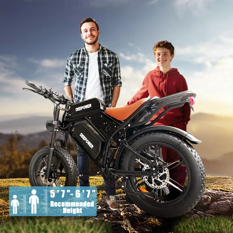 Deepower S8 Electric Bicycle Dual drive 3500W Dual Motor Electric Bike 48V 60AH Removable Battery 20 Inch Fat Tire Adult Ebike