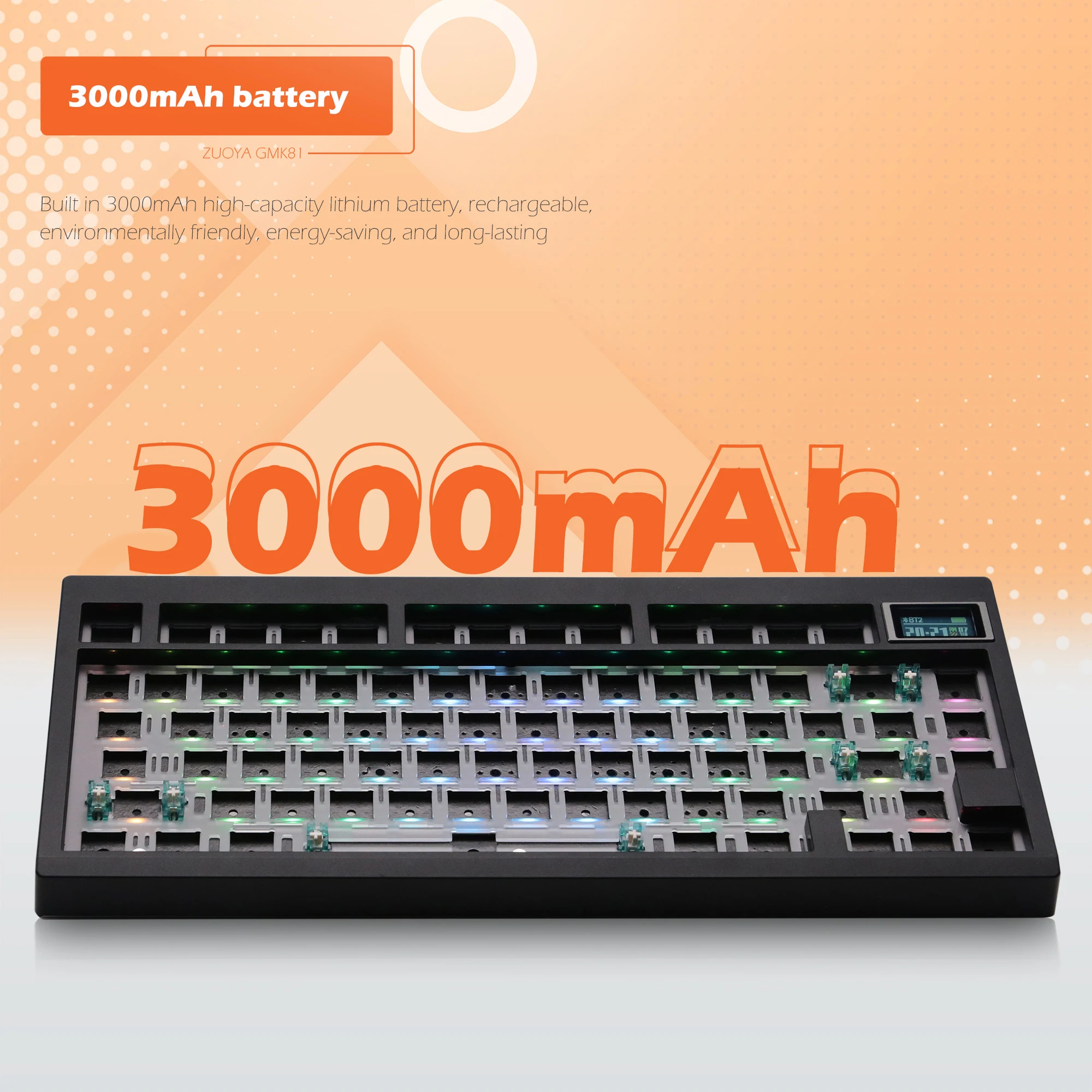 Kit de Teclado Mecânico Hot-swappable Bluetooth 5.0 2.4g Wireless Rgb Backlit Suporte Montado na Junta Via Personalizado Gmk81 - Imagem 3