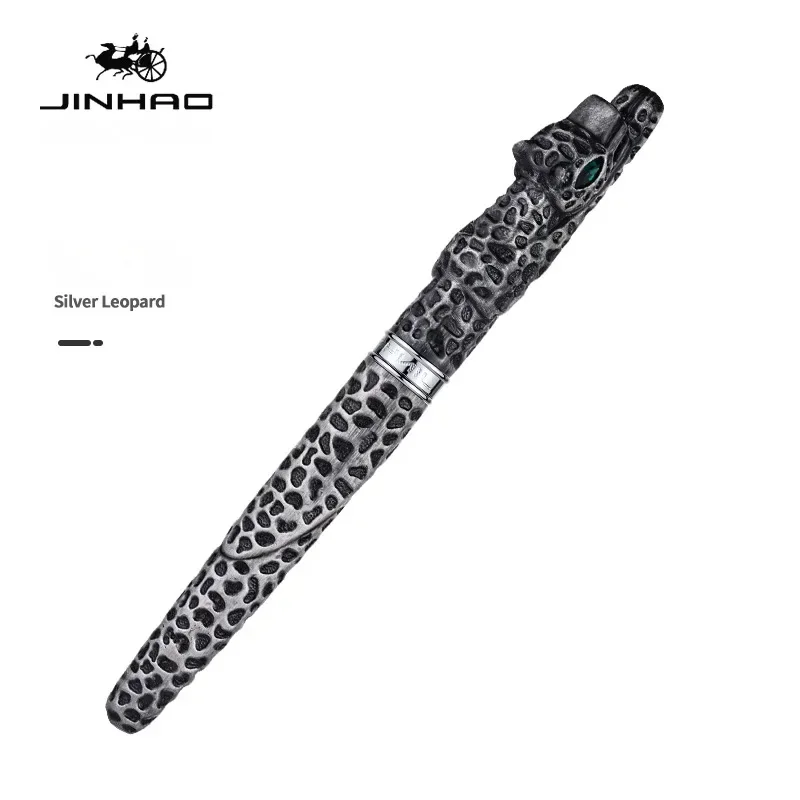 Jinhao 골든 레오파드 만년필, F 펜촉, 메탈 치타, 절묘한 필기펜, 사무실 문구류, 학교 용품, 럭셔리