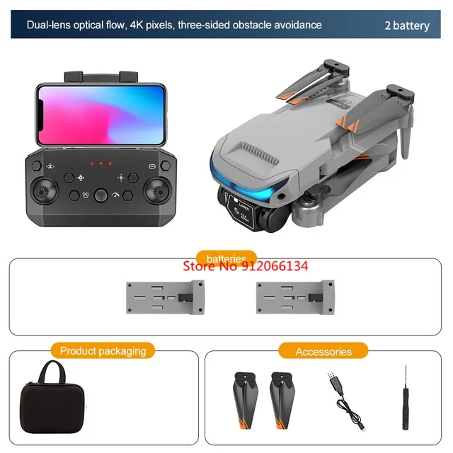 Three Way Obstacle Avoidance WiFi FPV 4K HD Dual Camera RC Drone Optical Flow Foldable RC Quadcopter With 3pcs battery Boy Gifts phantom 6ch remote control quadcopter RC Quadcopter