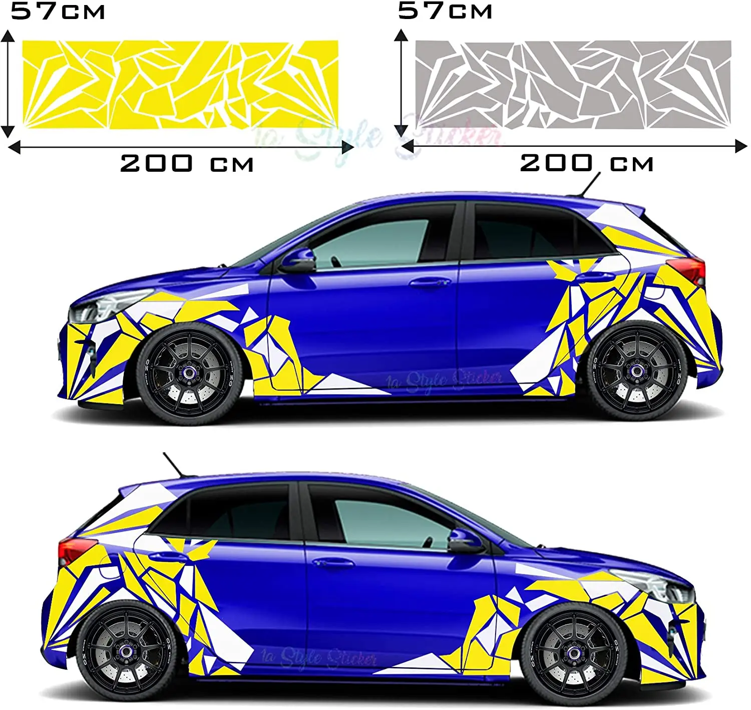 

Auto Aufkleber Seitenaufkleber Dreiecke Hexagon Flecken Camo Dekor Atom Style Reislack Dreiecke Side Door Body Pull Flower