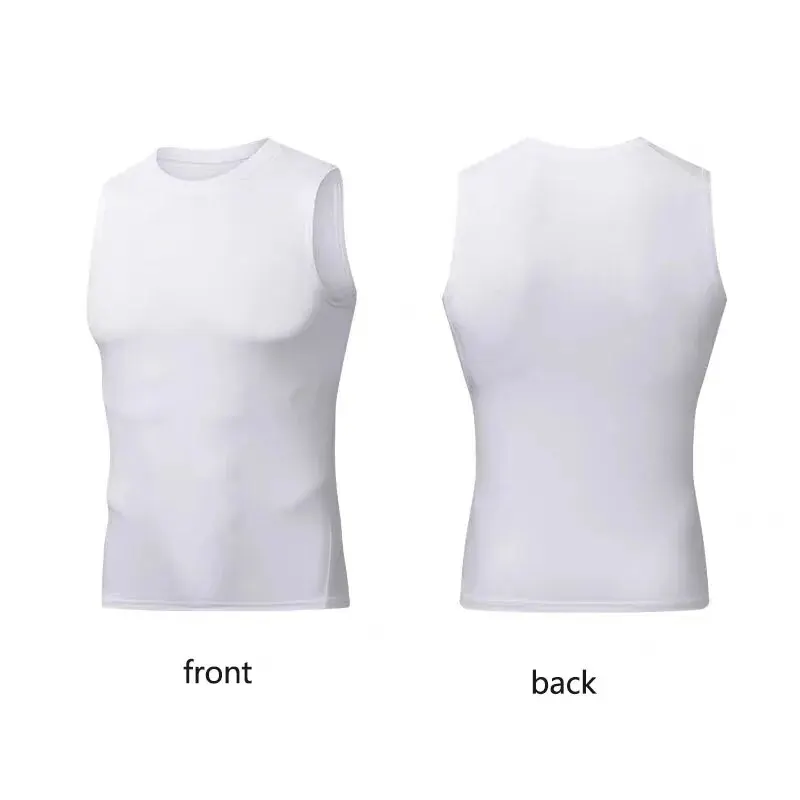 4PC Sport Shoulder Vest Quick Dry Tight Wide-shoulder Sleeveless Top Men's Running Training Basketball Underwear Fitness