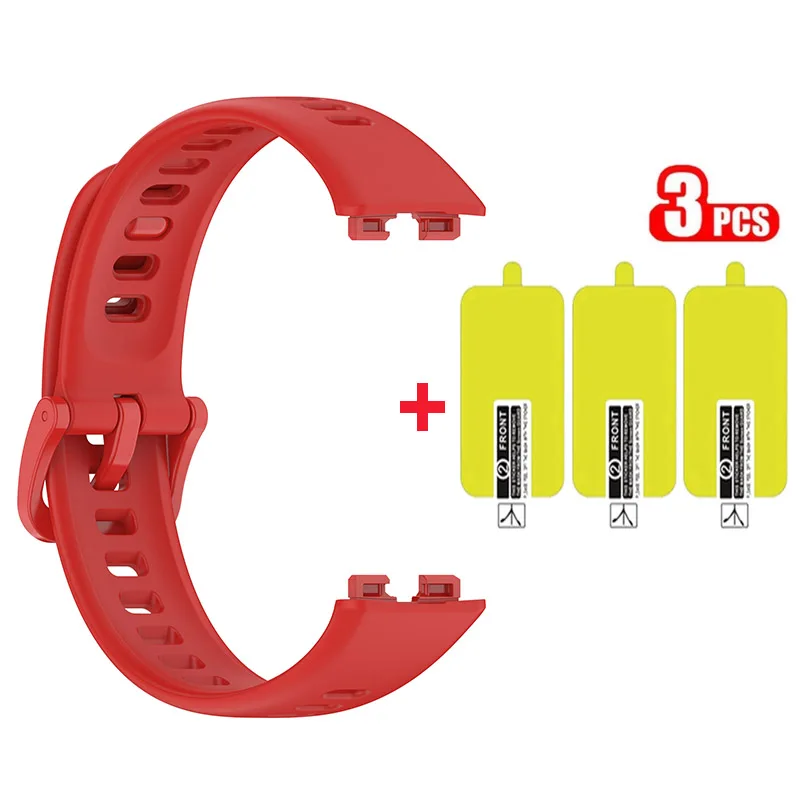 2-in-1 Silicone Strap Band with 3-Pack Anti-Scratch HD Screen Protectors