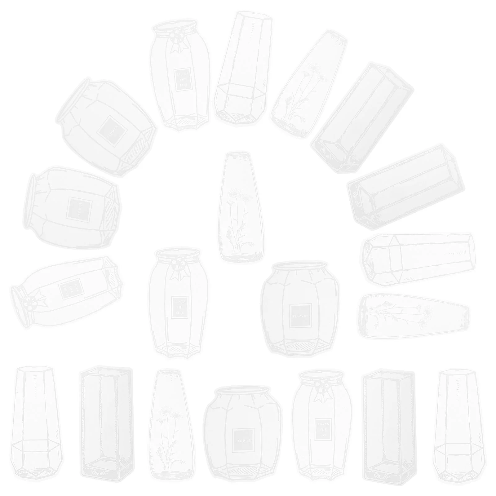 

20 шт., прозрачная закладка для ногтей в виде сушеных цветов