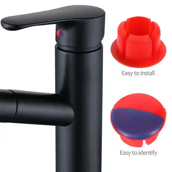 20 ชิ้นก๊อกน้ําร้อนเย็นป้ายก๊อกน้ําสีแดงสีฟ้าป้ายตัวบ่งชี้อุณหภูมิก๊อกน้ําปุ่มห้องครัวก๊อกน้ําอาบน้ําอุปกรณ์เสริม 1